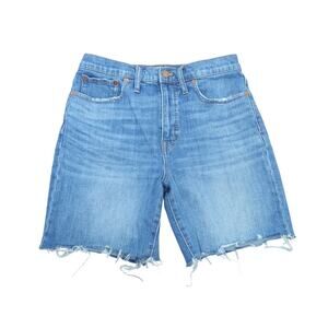 Madewell High Rise Denim Mid Length Shorts Blue Jean 27